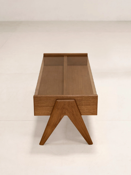 COFFEE TABLE - Low rectangular wood and glass coffee table by Phantom Hands - view 3